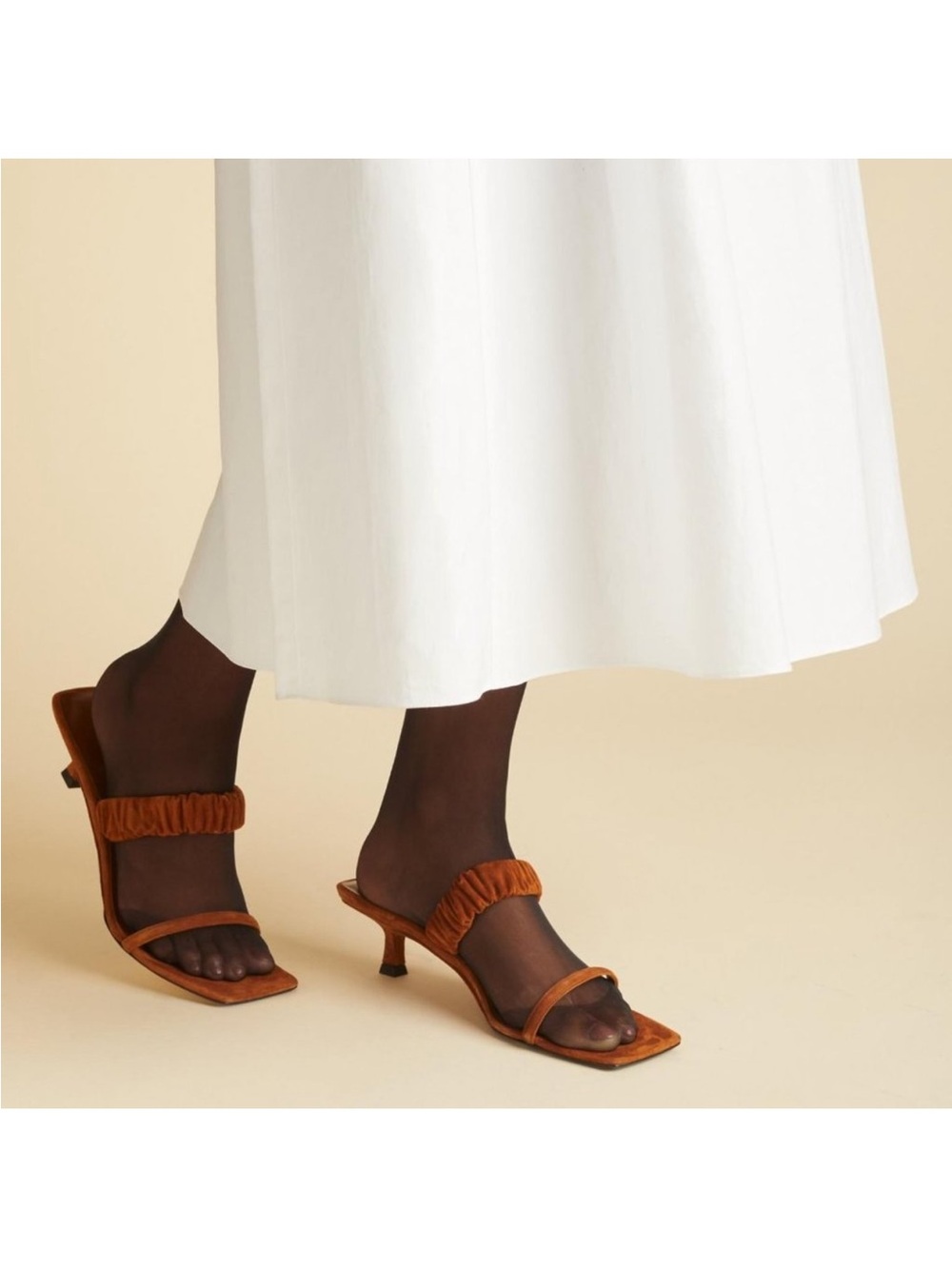 Khaite Georgia Heel in Caramel Suede NIB Size 37